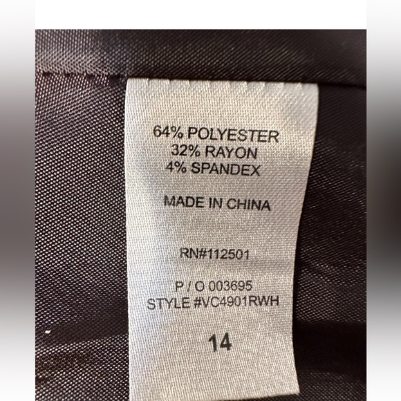 Script Women’s Brown Pinstripe Lined Stretch Blazer Jacket Size 14 - Picture 8 of 9